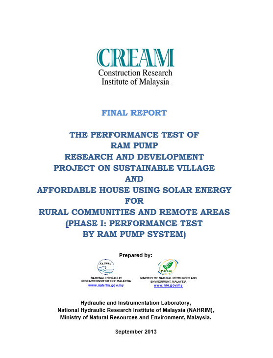 Thumbnail for THE PERFORMANCE TEST OF RAM PUMP RESEARCH AND DEVELOPMENT PROJECT                                                                                                                   