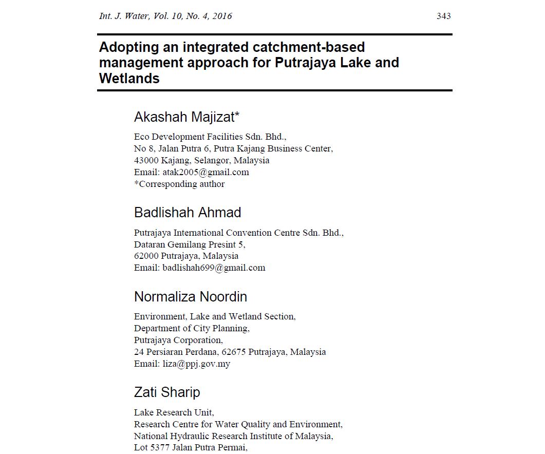 Thumbnail for Adopting an integrated catchment-based management approach for Putrajaya Lake and Wetlands