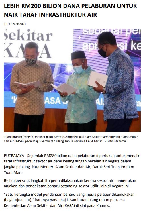 Thumbnail for Lebih RM200 Bilion Dana Pelaburan Untuk Naik Taraf Infrastruktur Air