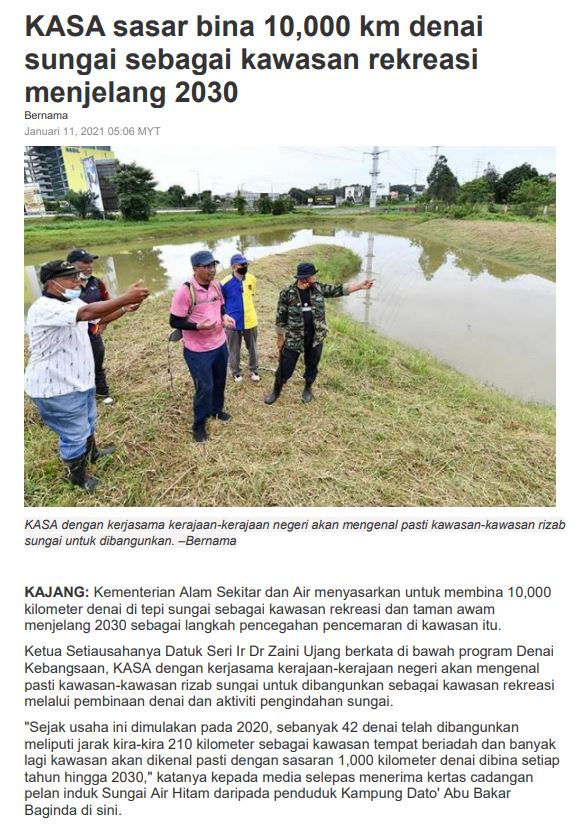 Thumbnail for KASA sasar bina 10,000 km denai sungai sebagai kawasan rekreasi menjelang 2030