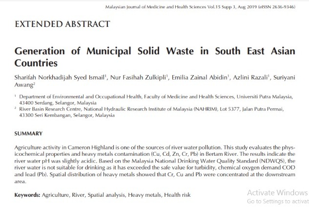 Thumbnail for Generation of Municipal Solid Waste in South East Asian Countries