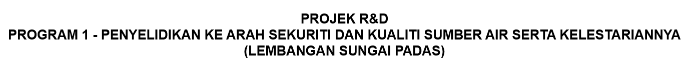 Thumbnail for Laporan Tahunan 2021: Projek Program 1:  Penyelidikan ke Arah Sekuriti dan Kualiti Sumber Air serta Kelestariannya (Lembangan Sungai Padas)