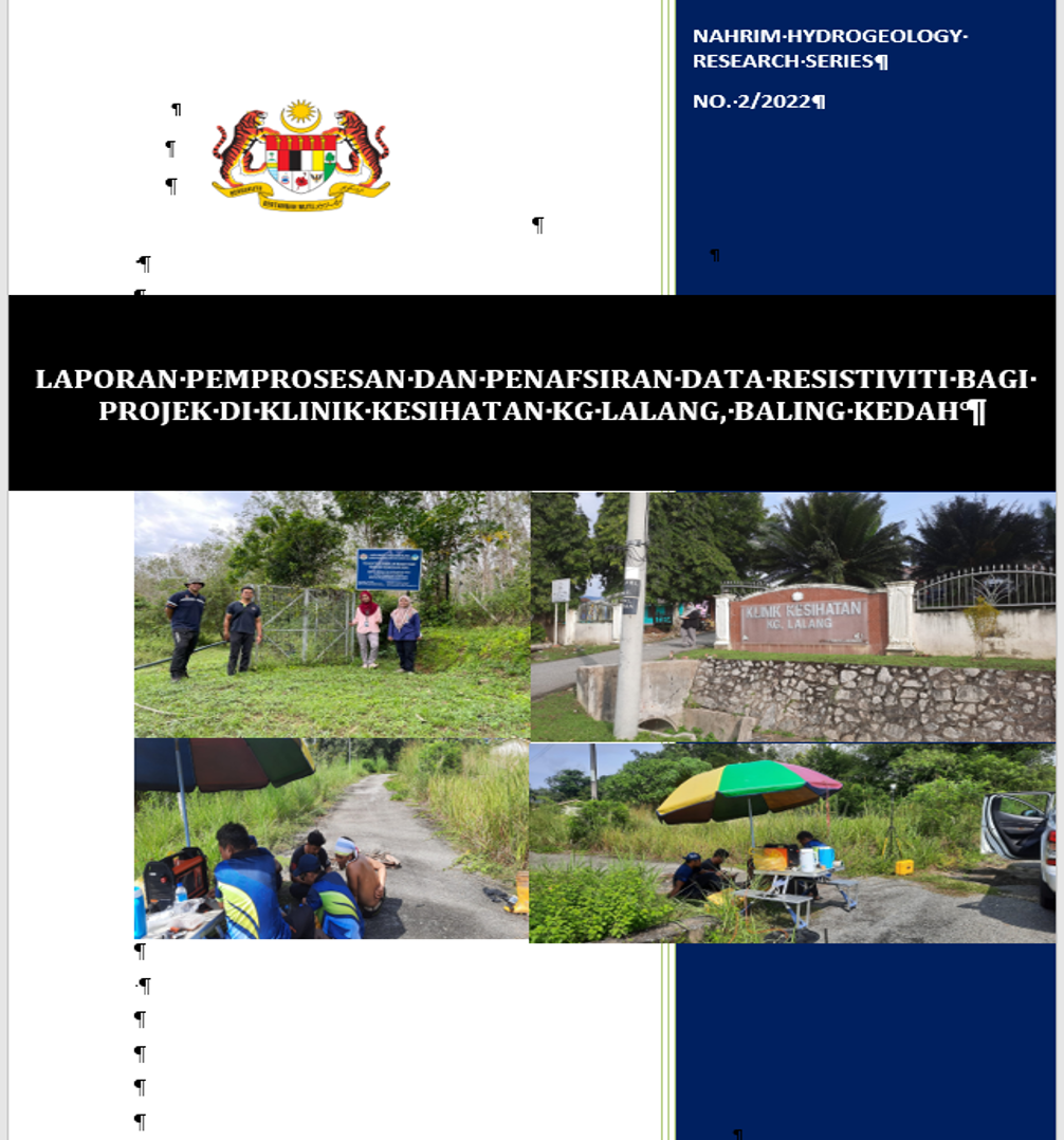 Thumbnail for LAPORAN PEMPROSESAN DAN PENAFSIRAN DATA RESISTIVITI BAGI PROJEK DI KLINIK KESIHATAN KG LALANG, BALING KEDAH 