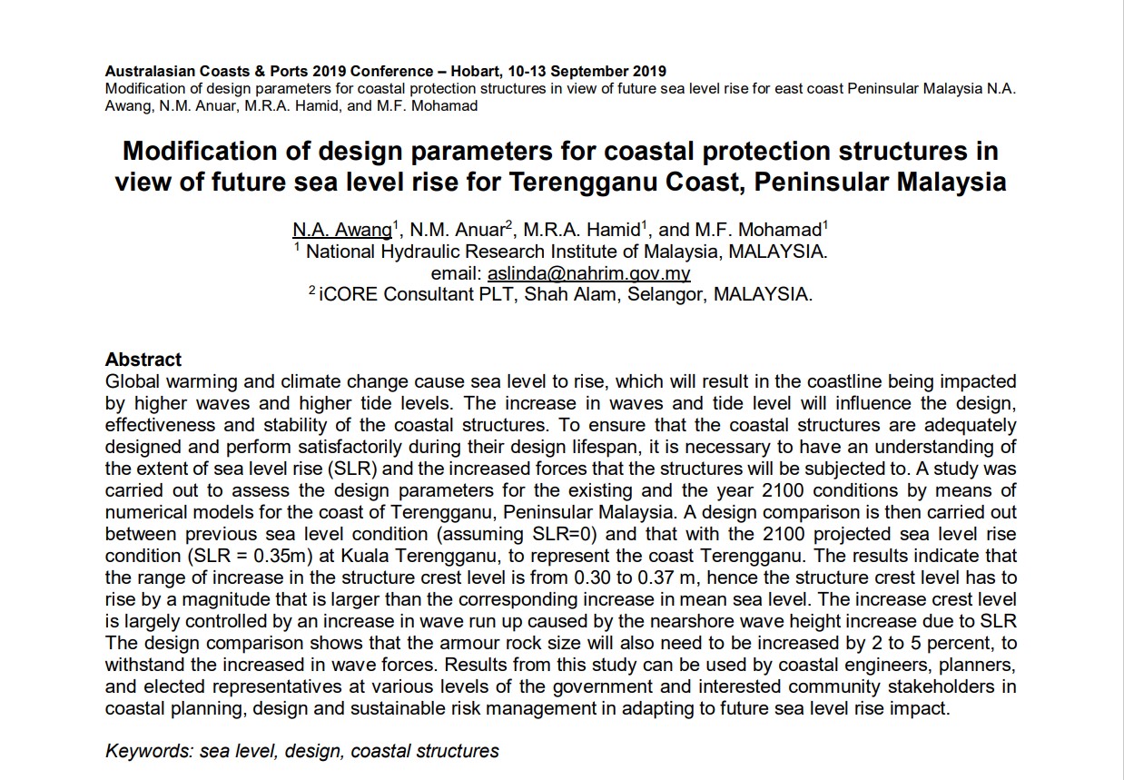 Thumbnail for Modification of design parameters for coastal protection structures in  view of future sea level rise for Terengganu Coast, Peninsular Malaysia