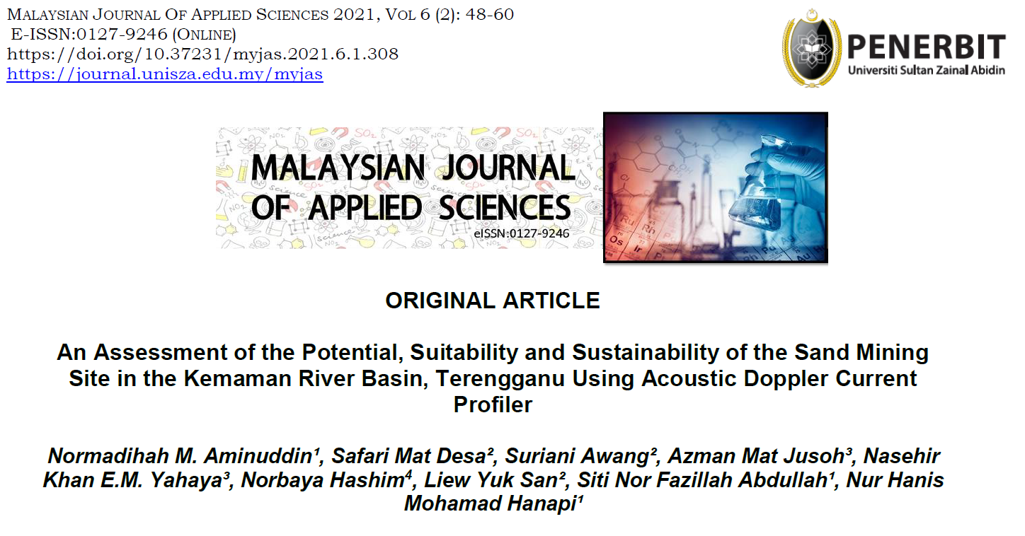 Thumbnail for An Assessment of the Potential, Suitability and Sustainability of the Sand Mining Site in the Kemaman River Basin, Terengganu Using Acoustic Doppler Current Profiler