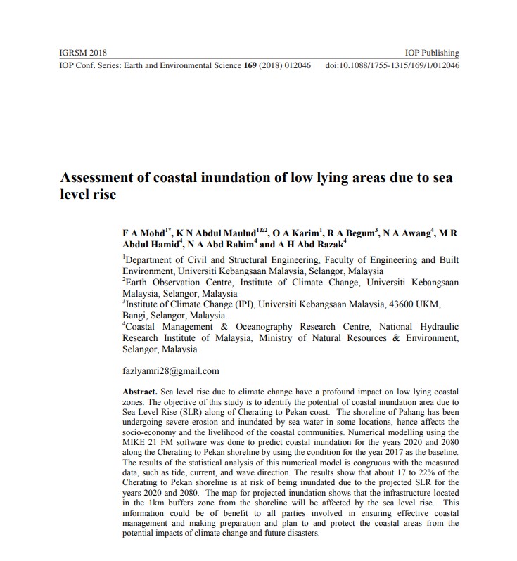 Thumbnail for Assessment of coastal inundation of low-lying areas due to sea level rise