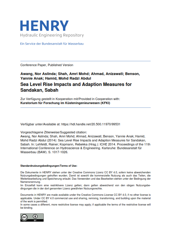 Thumbnail for Sea Level Rise Impacts and Adaption Measures for Sandakan, Sabah