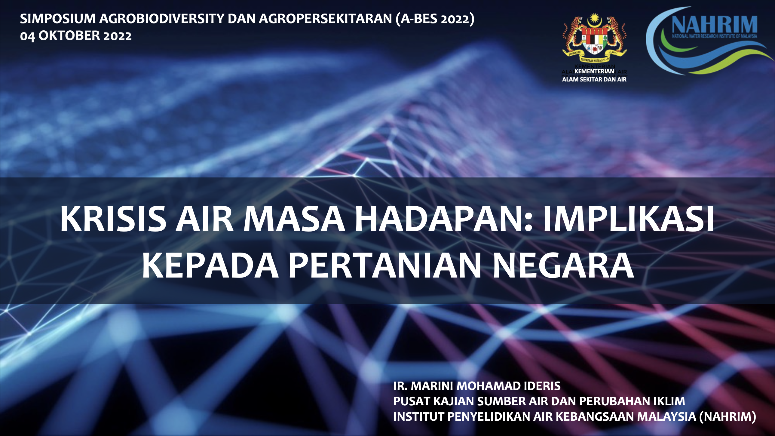 Thumbnail for KRISIS AIR MASA HADAPAN: IMPLIKASI KEPADA PERTANIAN NEGARA - SIMPOSIUM AGROBIODIVERSITY DAN AGROPERSEKITARAN (A-BES 2022)