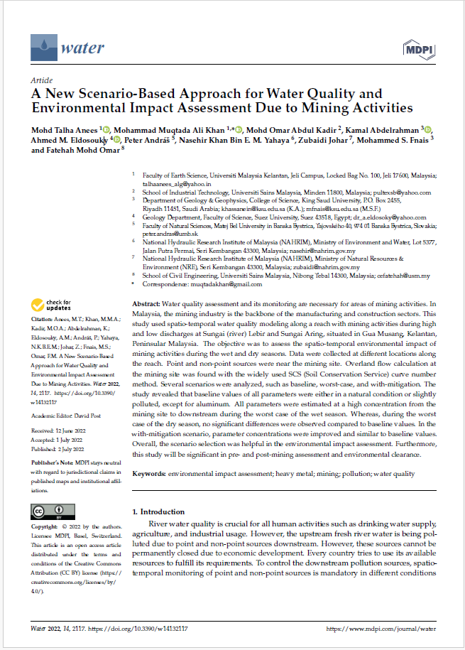 Thumbnail for A New Scenario-Based Approach for Water Quality and Environmental Impact Assessment Due to Mining Activities