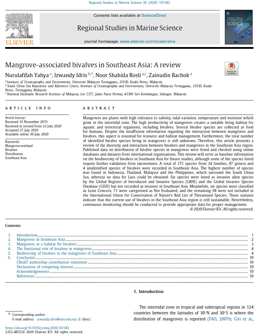Thumbnail for MANGROVE-ASSOCIATED BIVALVES IN SOUTHEAST ASIA: A REVIEW