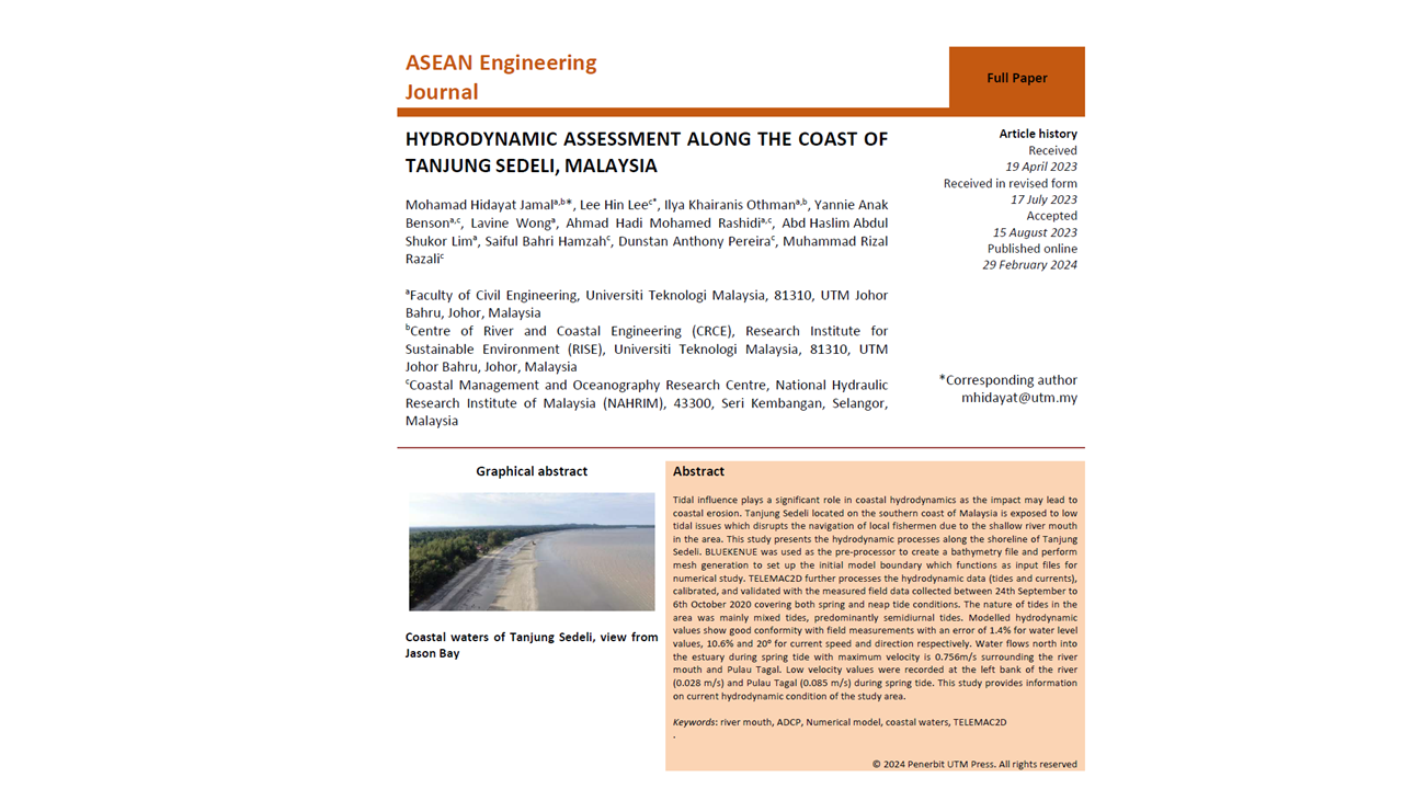 Thumbnail for HYDRODYNAMIC ASSESSMENT ALONG THE COAST OF TANJUNG SEDELI, MALAYSIA