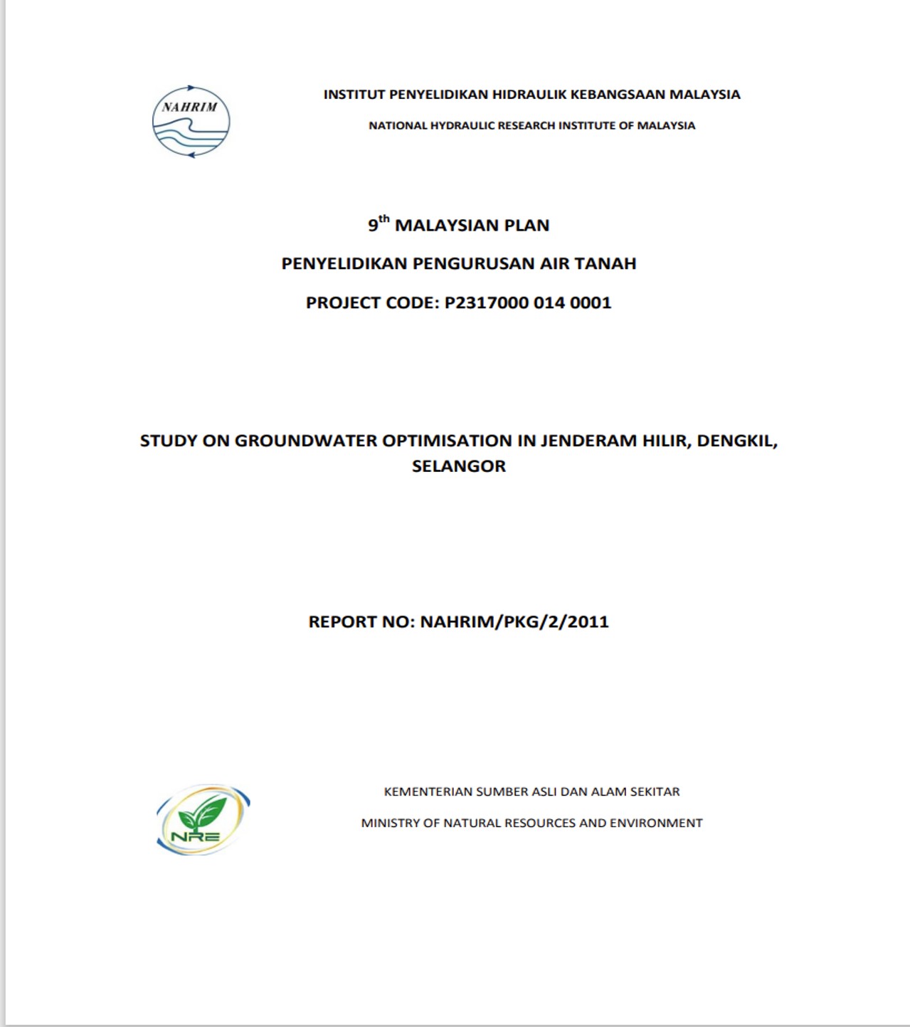 Thumbnail for STUDY ON GROUNDWATER OPTIMISATION IN JENDERAM HILIR, DENGKIL, SELANGOR