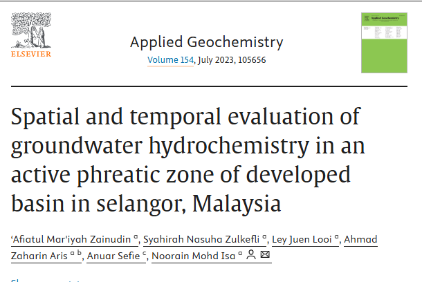 Thumbnail for Spatial and temporal evaluation of groundwater hydrochemistry in an active phreatic zone of developed basin in selangor, Malaysia