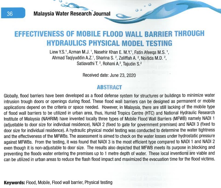 Thumbnail for Effectiveness of Mobile Flood Wall Barrier Through Hydraulics Physical Model Testing